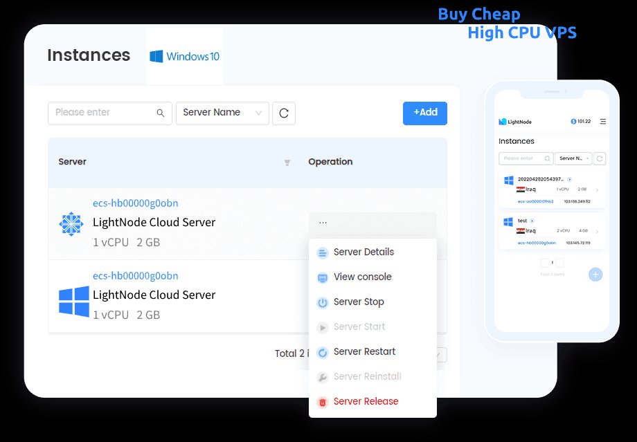 LightNode cheap high CPU VPS