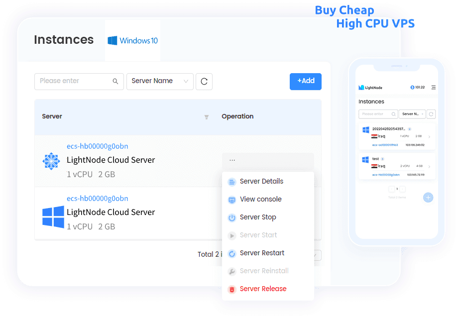 LightNode cheap high CPU VPS