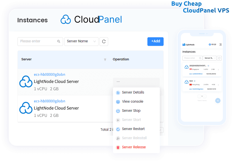 LightNode CloudPanel VPS