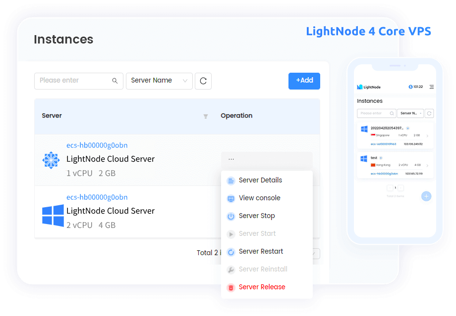 LightNode 4 Core VPS