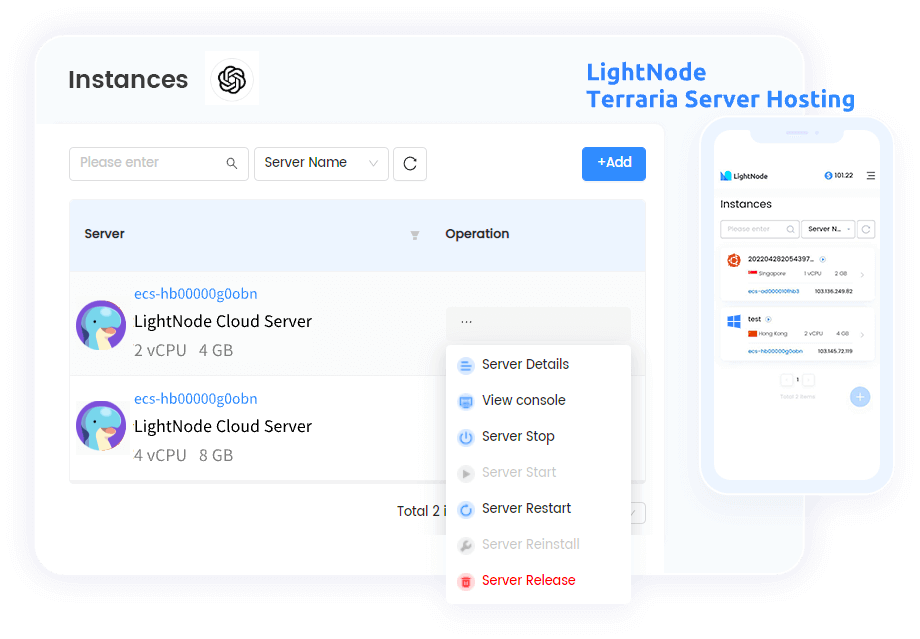 LightNode Terraria Server Hosting