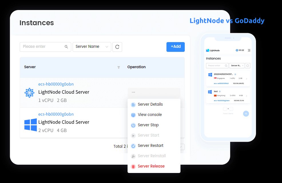 LightNode と GoDaddy の比較