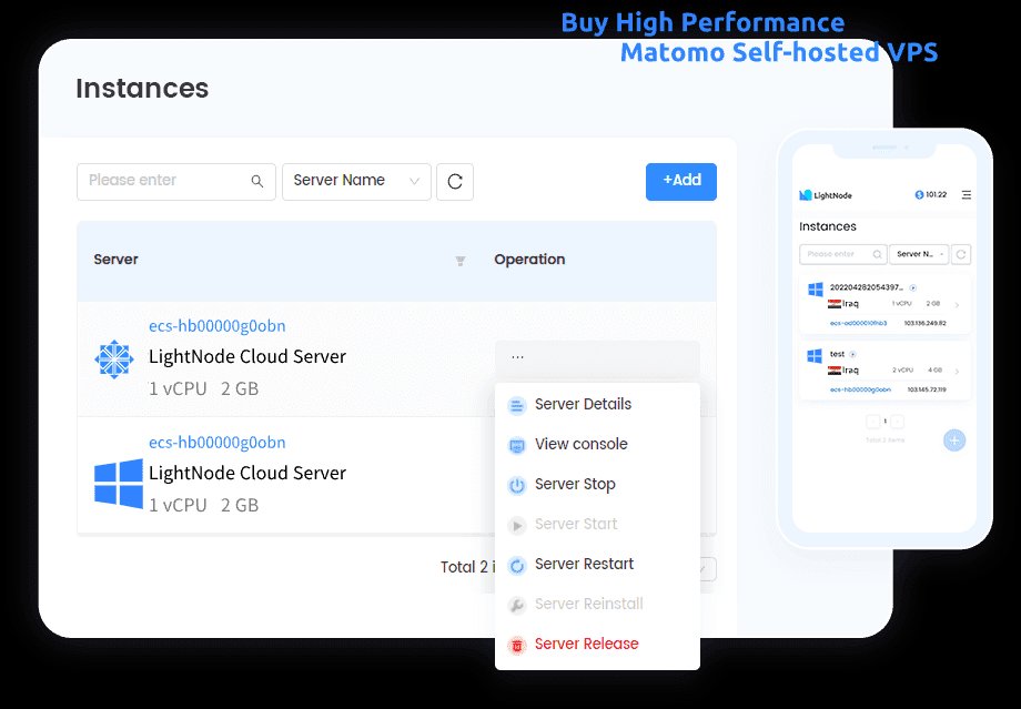 LightNode Matomo self-hosted VPS