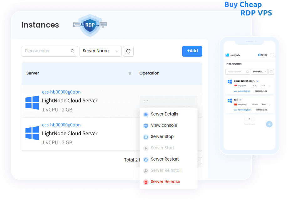 Plan VPS RDP Windows LightNode