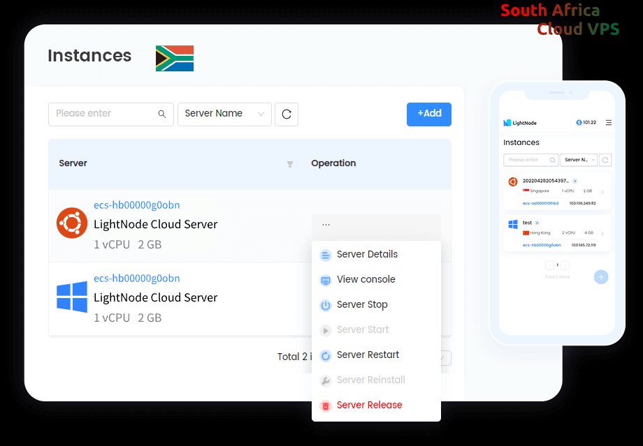 LightNode SSD VPS in South Africa