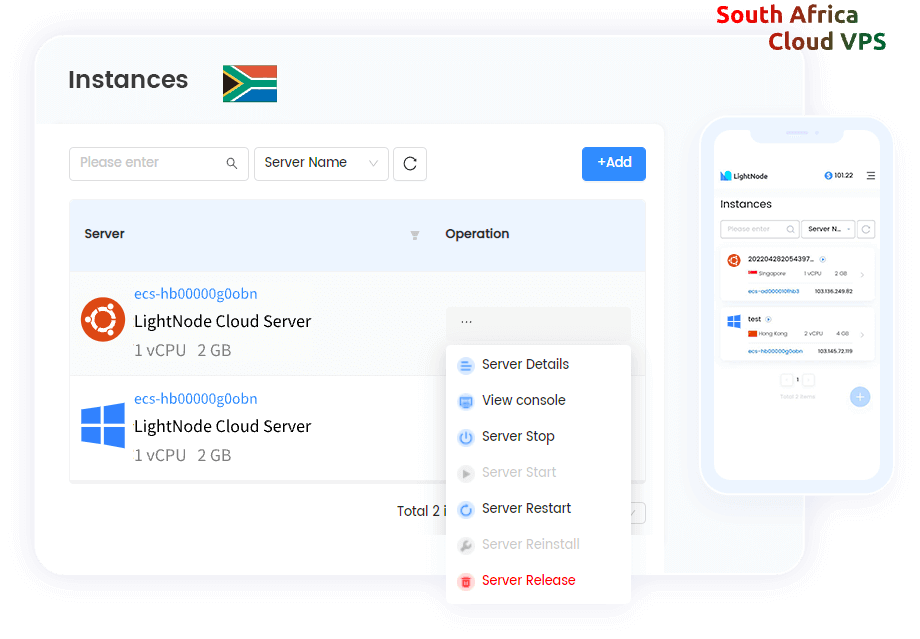 LightNode SSD VPS in South Africa