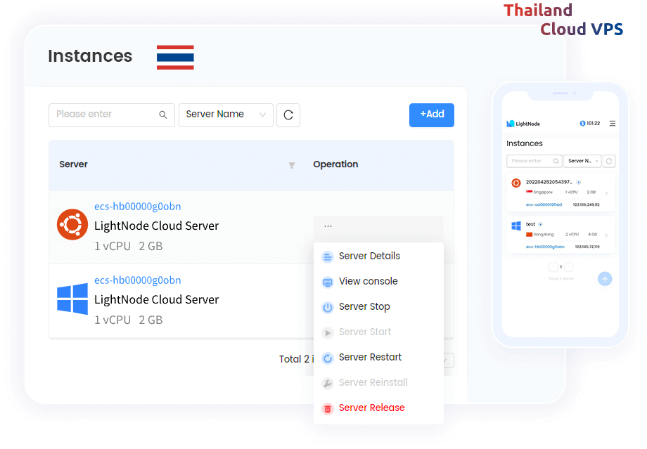 LightNode VPS Thaïlande