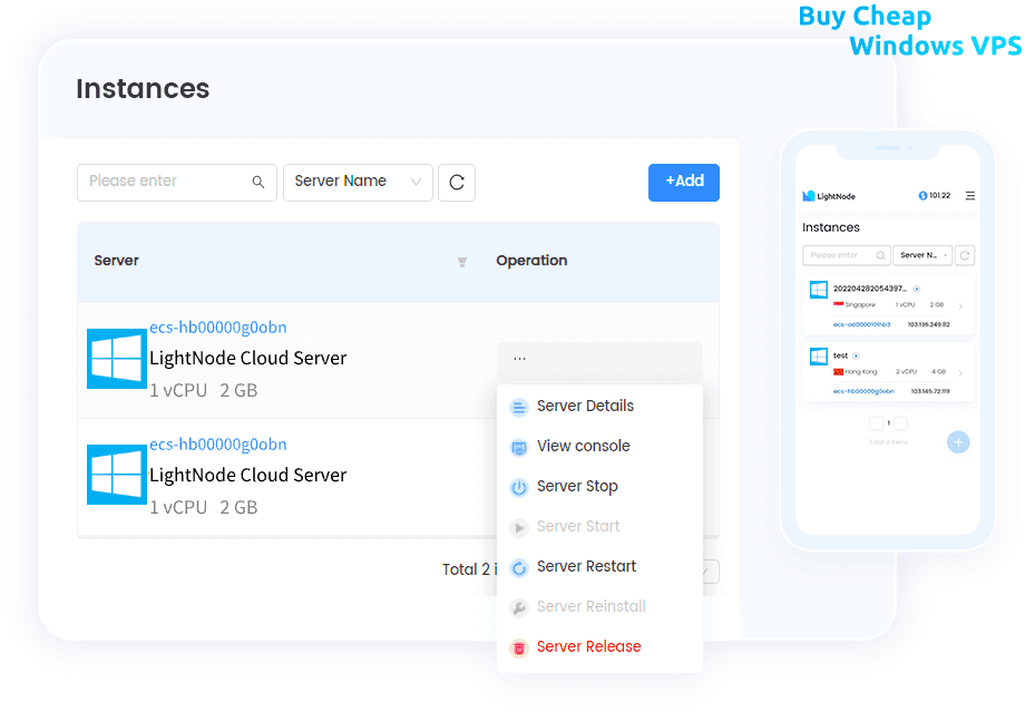 Puissants serveurs Windows VPS avec RDP